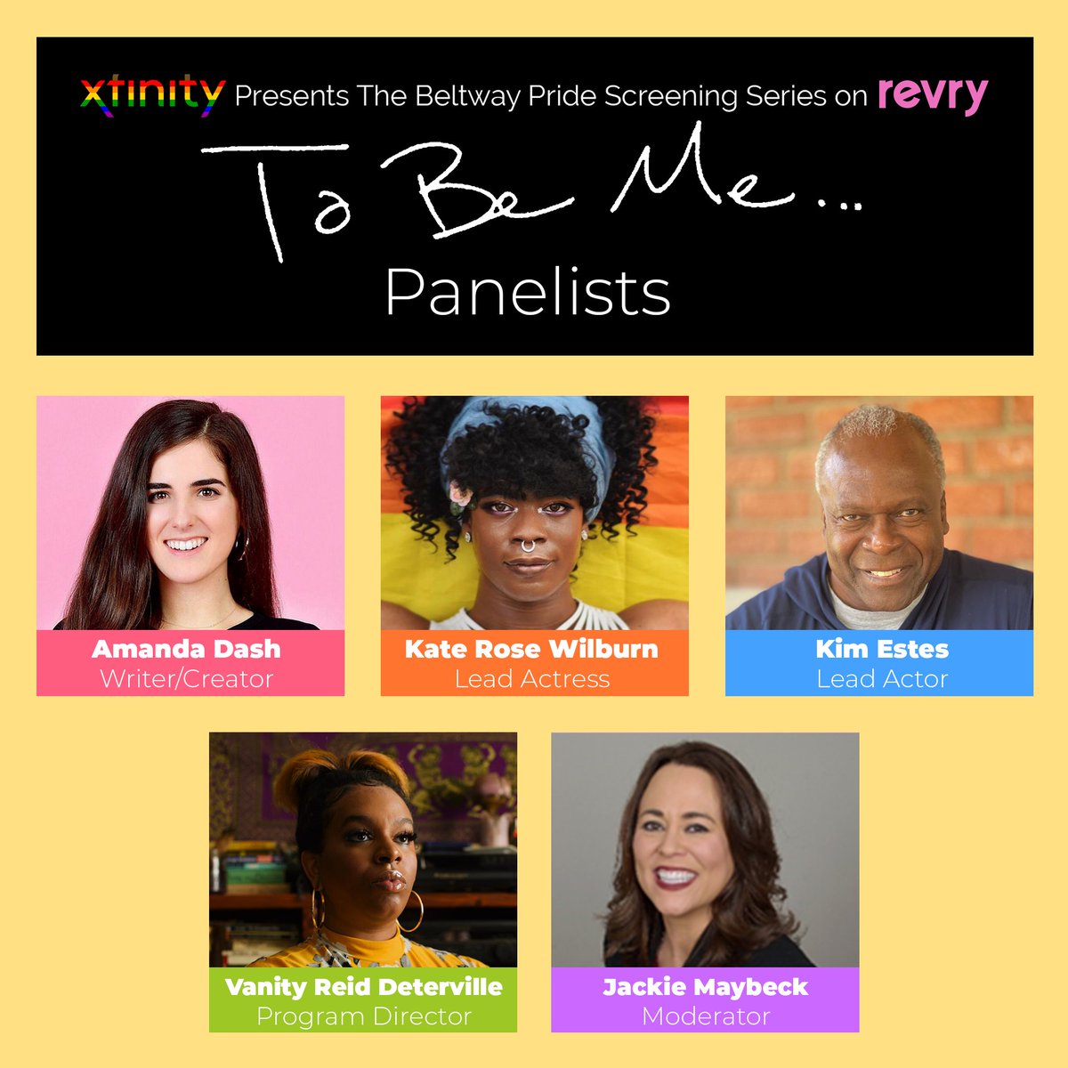 REVRYTV's tweet photo. Today at 8 pm EST, join us for a FREE virtual screening and panel with the creator, cast, &amp; program director of @lgbtqdurham  for “To Be Me,” for The Beltway Pride Screening Series presented by @comcast #Xfinity and Revry!⁠ Learn more: https://t.co/1MLLo04Tvf⁠
.⁠
#xfinitypride https://t.co/WpWcB1iRbI