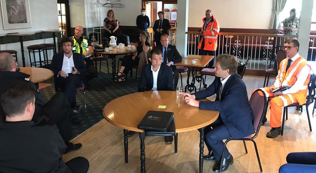 AndrewBowie_MP's tweet photo. Nothing prepares you for the sight of utter, shocking destruction, once again, underlining just how tough conditions were yesterday. Today I attended the crash site with Network Rail, British Transport Police, Police Scotland as well as Sec State Transport, @grantshapps.  1/2 https://t.co/A4wN57cMmB