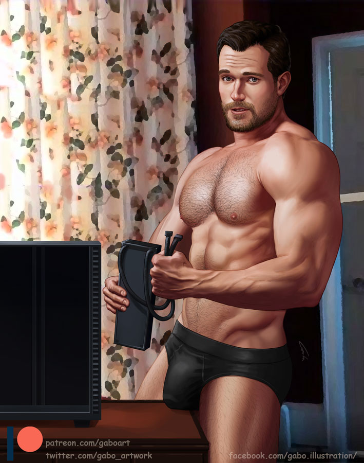 Gabo_artwork's tweet photo. Henry Cavill setting up his PC 😏🤤
Suggested and voted by patrons
Uncensored versions for August patrons 
https://t.co/YYFeAB3FgI

#HenryCavill #gay #illustration #shirtless https://t.co/UvRWyzAPfv