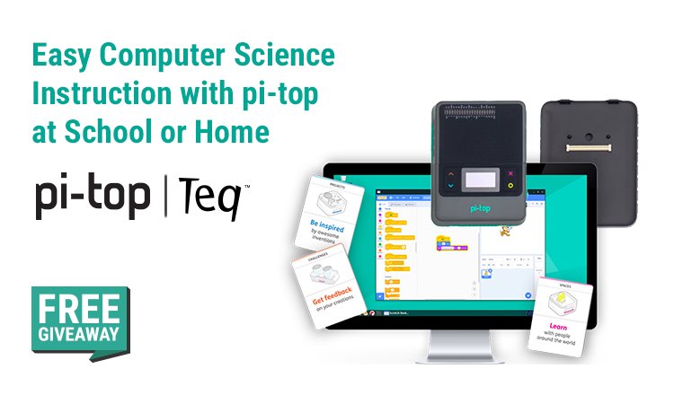 TeqProducts's tweet photo. Join @GetPiTop on 8/18 at 11AM ET to learn five ways pi-top can help you teach #computerscience in the classroom or at home! This session is a part of our #VirtualSummit bringing educators together to discuss #anywherelearning. Register for FREE here: https://t.co/Oocw4GoXwO https://t.co/HMTM3xJiGn