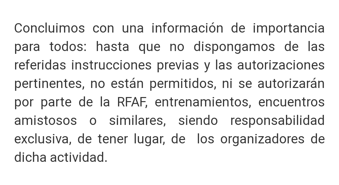 La <a href="/RFAF/">RFAF</a> comunica a los clubes que de forma oficial se comunicara un mes antes la fecha del inicio de las competiciones. A la vez advierte...