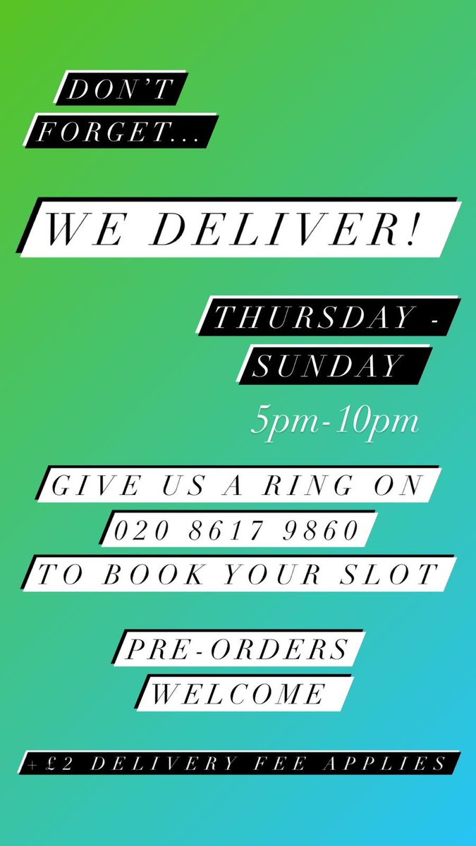 We deliver! Call to book a slot (within a 2k radius) #bbq https://t.co/TKiymLzY91