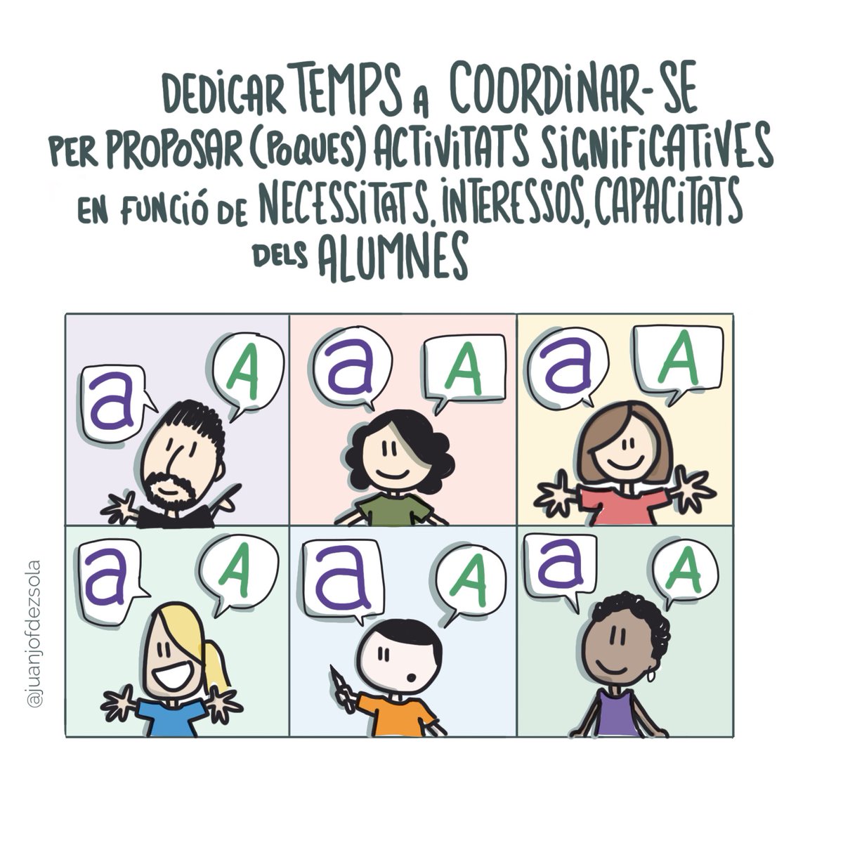 <a href="/xalenski/">Roser Xalabarder Sagalés</a> <a href="/educaciocat/">Educació</a> <a href="/JosepBargallo/">Josep Bargalló Valls</a> @cambrabcn <a href="/odeecambra/">DonaEmpresaEconomia</a> <a href="/jcanadellb/">Joan Canadell</a> <a href="/francinamarti/">Francina Martí Cartes</a> <a href="/RdriguezGascons/">Rosa</a> <a href="/ismaelpalacin/">Ismael Palacín</a> @planajordi <a href="/FathiaBenhammou/">Fathia Benhammou</a> @Carmerider <a href="/evasalvapages/">Eva Salva</a> <a href="/NewsNeus/">Neus Lorenzo</a> <a href="/angelscadenab/">Àngels Cadena Bordoll</a> <a href="/jaumepadros/">Jaume Padrós</a> <a href="/_AlexArenas/">Alex Arenas</a> <a href="/mmoliveras/">mmoliveras</a> <a href="/AnnaFornt/">Anna Fornt</a> @silsasot <a href="/ssivera/">Sílvia Sivera</a> <a href="/JoseMRodeiro/">Josep Manuel Rodeiro</a> <a href="/victorcostaor/">Víctor Costa</a> <a href="/anna_mercade/">Anna Mercade i Ferrando</a> En lloc de consumir-se en correccions i agòbios pel temari, no seria millor dedicar temps a coordinar-se per proposar (poques) activitats significatives en funció de necessitats, interessos, capacitats dels alumnes? Tots hem d’aprendre de tots! #10Eduidees