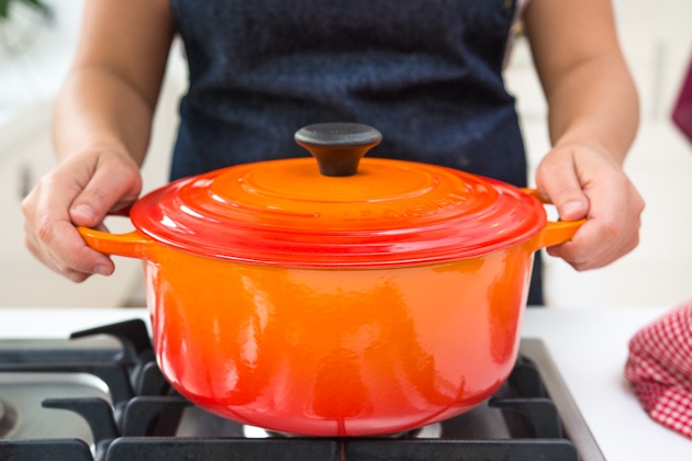 The Le Creuset Signature Enameled Cast-Iron Round French Oven is the best Dutch oven, and it's very expensive at around $360.But if you get it, the Le Creuset will probably outlive you, and maybe even the kids you pass it down to.  https://www.nytimes.com/wirecutter/reviews/best-dutch-oven/#upgrade-pick-le-creuset-signature-enameled-cast-iron-5%c2%bd-quart-round-french-oven