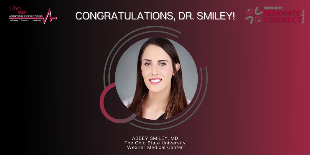 OhioACEP's tweet photo. Congratulations to Dr. Abbey Smiley for being elected the 2020 Ohio ACEP Resident Member of the Ohio ACEP Board of Directors! #ResidentsConnect20 #EMResident #EMResidentsConnect20 @AbbeySmileyMD https://t.co/SadPx4KRli