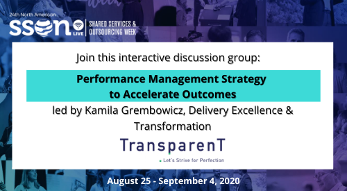 This Aug 26 hear from Kamila Grembowicz Delivery Excellence &amp; Transformation at Transparent on Performance Management Strategies to Accelerate Outcomes. This virtual interactive discussion group takes place at SSOW Register today: bit.ly/SSOWLIVE #SSOWEEK #APRecovery #P2P