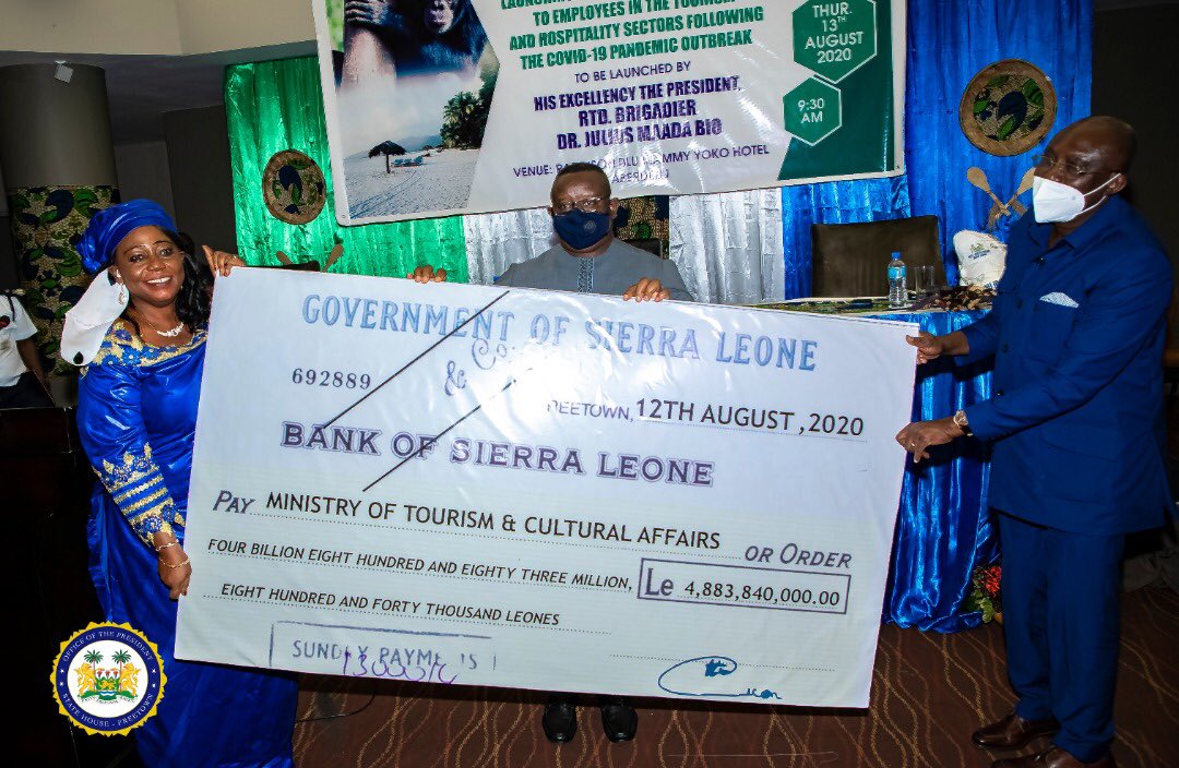 My Government has allocated Le 4,883,840,000.00 to the hospitality sector as Social Safety Net Wage Bill support. This amount is meant to mitigate the impact of the pandemic and reduce the economic burden on workers in the tourism sector.