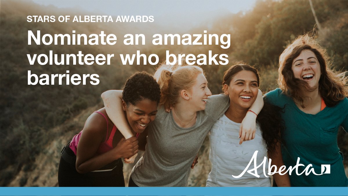 AlbertaCulture's tweet photo. Nominate a volunteer who inspires you! Stars of Alberta Volunteer Award nominations are open until Sept.15 https://t.co/ocQRJQFFPC
#ABCMSW @VolunteerAB @edmCVO @calgarycvo @Propellus @gpvsb @VolunteerLeth @YouthCentralYYC @EdmYouthCouncil @FuseSocialYMM @volcentral https://t.co/HXgQjJmlCO