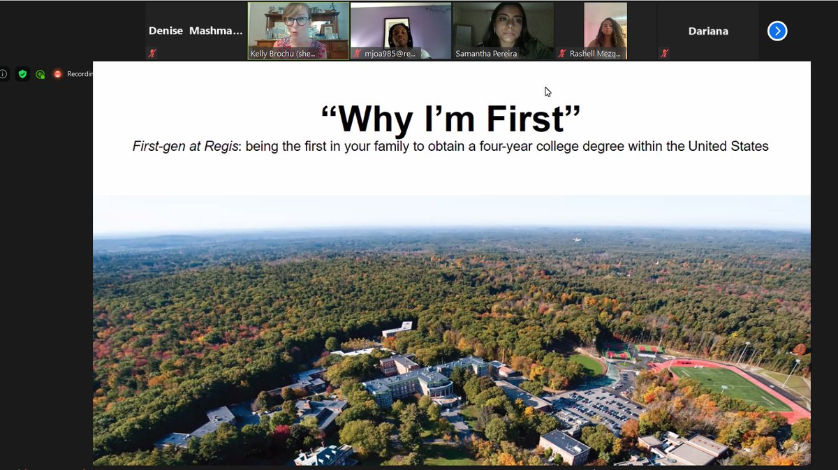 KJBrochu's tweet image. From thoughtful reflection to values activities, the @RegisCollege_MA First Pride Program is off to a great start! Our @RegisLife_MA first-gen students are already making us so proud 👏 #firstgenatregis #firstgenpride #roarpride