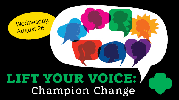 Lift Your Voice: Champion Change on August 26. Join GSEMA to explore how every girl can make the world a better place as an anti-racist and intersectional advocate. Sessions for all levels and adults. Free and open to the public. <a href="/girlscouts/">Girl Scouts</a> gsema.org/en/events-repo…