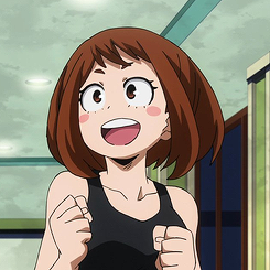 That said, I'm here to praise Ochako. I admit izuocha is my otp but ships will not be relevant in this thread. I'll reference one-sided izuocha because Ochako canonly has a crush after a point but if you're looking for ship fodder this thread ain't it chief 