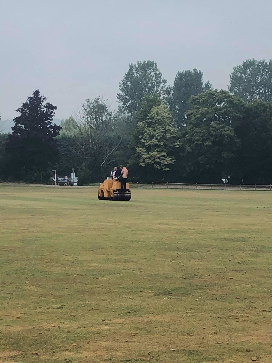 Today I was rolling the wicket at our ground in the Cotswolds when two very drunk lads rocked up, one with his top off, the other very loud.

They both jumped on the roller, one on the front and one on the back. 

It was 2pm. 

They definitely weren’t celebrating A-level results.