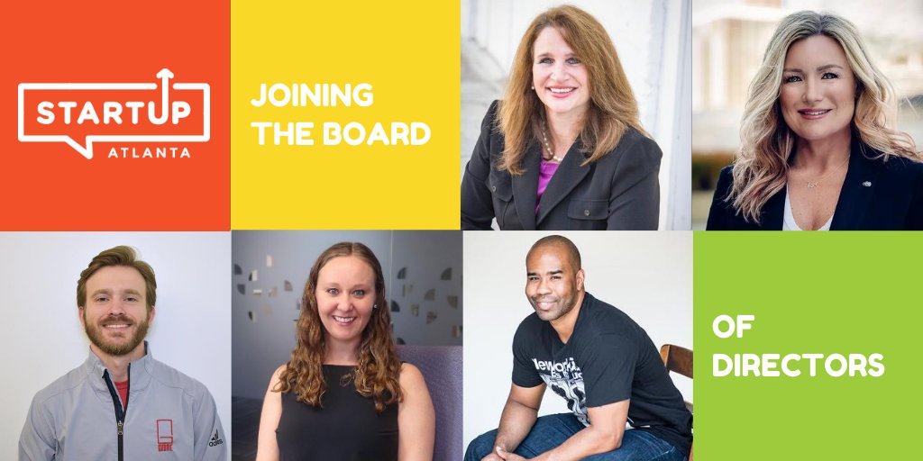 We're excited to announce the addition of 5 new board members, including @Allysone_Kantor of <a href="/VentureAtlanta/">Venture Atlanta</a>, <a href="/downtown_CB/">Christy Brown</a> of @LaunchPad2x, <a href="/EvanJarecki/">Evan Jarecki</a> of <a href="/GimmeVend/">Gimme</a>, <a href="/Jen_E_Singh/">Jen Singh</a> of <a href="/geniusatlanta/">House of Genius ATL</a> &amp; <a href="/joeydigital/">Joey Womack</a> of <a href="/WeWork/">WeWork</a> Labs! Read more here: startupatlanta.com/new-board-memb…