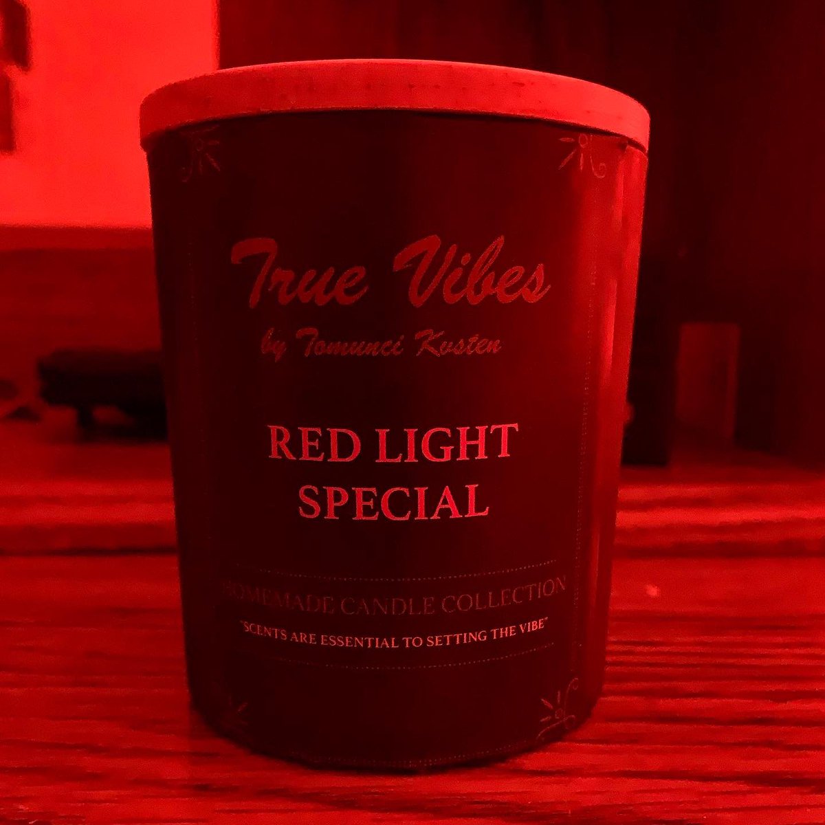 Kvsten's tweet photo. After a lot of hard work I just want to show of one of my finished products...

Introducing the RED LIGHT SPECIAL 🚨

Scent: Strawberries and creme 

Follow my business IG: trueevibess https://t.co/cKInASxtU3