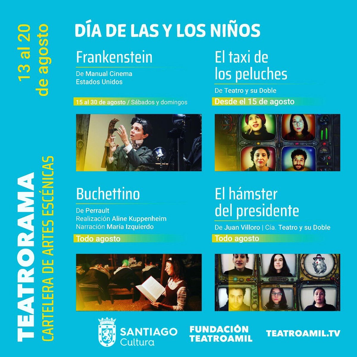 stgocultura's tweet photo. Las niñas y niños son los protagonistas esta semana en Teatrorama, revisa la programación AQUÍ 👉🏼https://t.co/fhUsG4jct2
@fundteatroamil
#teatrorama #teatroencasa #cartelera https://t.co/sOvbqpS07f