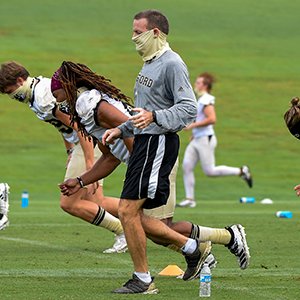 Wofford_FB's tweet photo. THE longest tenured assistant coach in NCAA Division I FBS/FCS at the same institution still does conditioning with the team every practice! https://t.co/NnzHmH2es1
