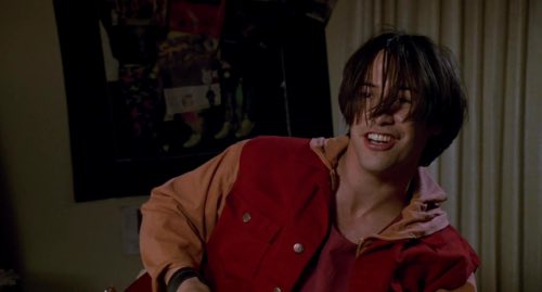 2. bill and ted’s bogus journey. i think it’s the hair, but i personally think that he’s even hotter in this one than the first one.