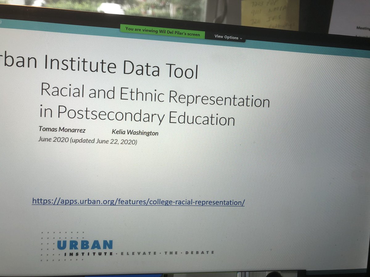 Excited to participate in the state #data needs mtg on promoting racial justice in #highered through data and to see @Wil_EdTrust keynote and discover new data tools like this one from <a href="/urbaninstitute/">Urban Institute</a>