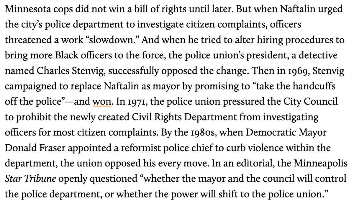 Since George Floyd’s death and the protests that followed, the Minneapolis city council has said it will fight the police union. City officials like former Mayor Naftalin also went head to head against the union after the massive protests in 1967, and lost.