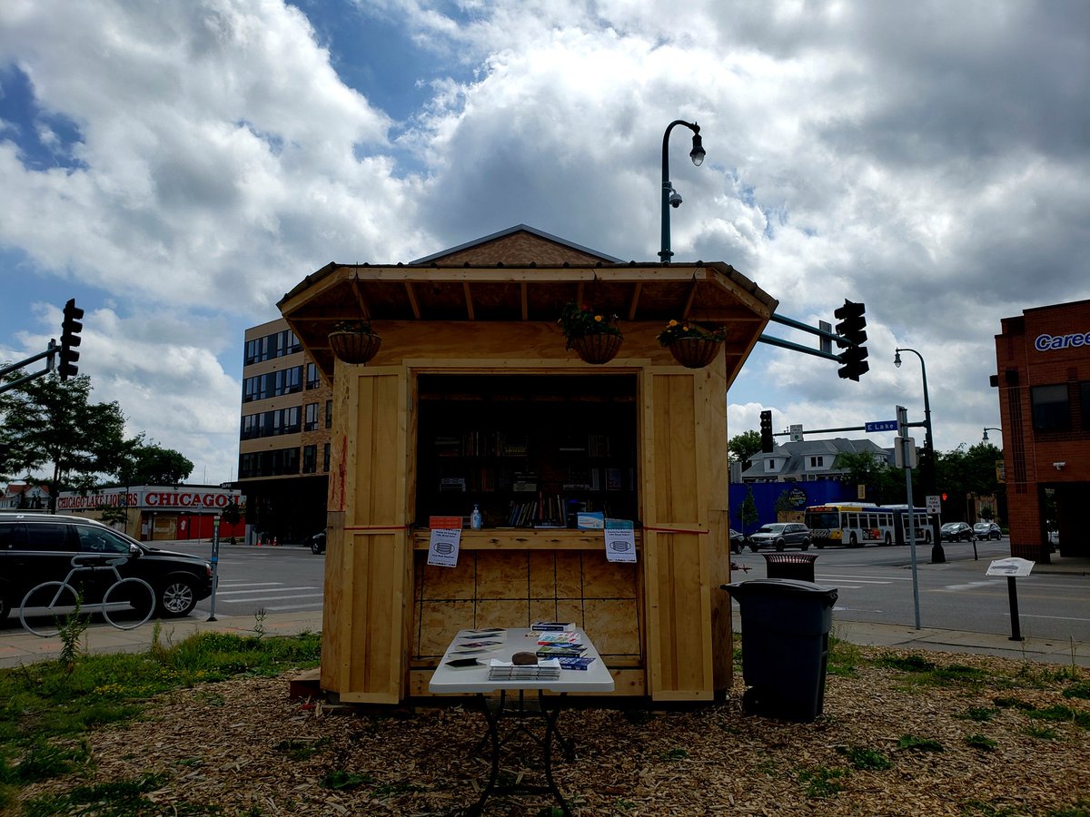 Moon Palace Books Book Shack at the intersection of Chicago & Lake in Minneapolis.