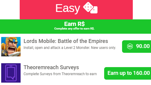 Rblx Land On Twitter Surveys Games More Find Complete Easy Fun And Worthwhile Offers Brought To You By Ayet Studios On Our Offer Wall Easy Start Earning Today - theoremreach surveys for robux