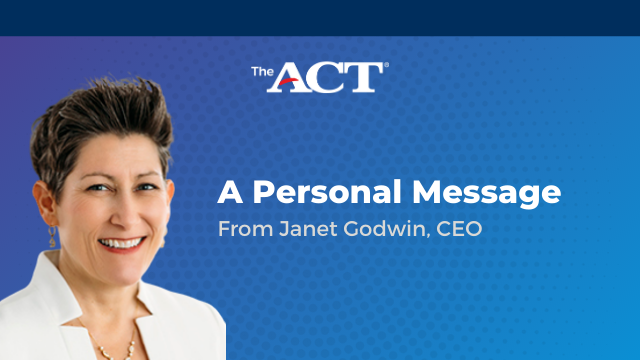 ACT's tweet photo. We know the past few weeks have been especially frustrating. For that, we are sincerely sorry.

Learn more from our CEO, Janet Godwin, about what we're doing to improve your experience engaging with ACT and what you need to know moving forward: https://t.co/MsBzy6KRbF https://t.co/Cat2GltOVq