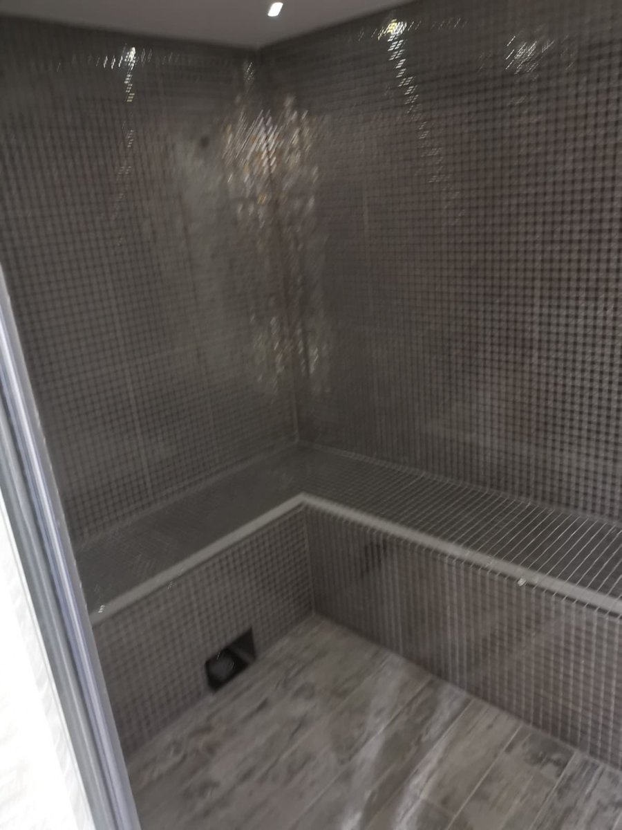 PoolsSmart's tweet image. Steam Room completed in Liverpool.  Beautiful tiles picked by the client!!