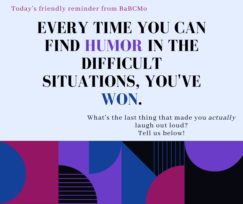 BabConsulting's tweet photo. In our house, funny wins. What's the last thing that made you laugh out loud?

Tell us below!

#BaBCMo #LOL #LaughterisMedicine #YouMakeTheRules https://t.co/vDW8DXV5AD