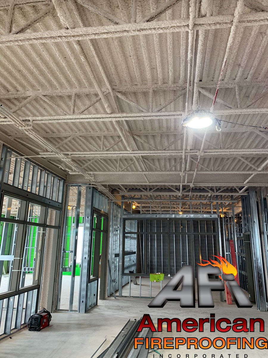 AFireproofing's tweet image. 🔥🔥Progress shots at our Linn-Mar Intermediate School (Boulder Point) Project in Marion, IA. The AFI team is spraying @Isolatek #CAFCO 300. #sprayappliedfireproofing #fireproofing #fireprotection #fireproof #sprayedthermal #fireproofingcontractor #appliedfireproofing @IBAmerica