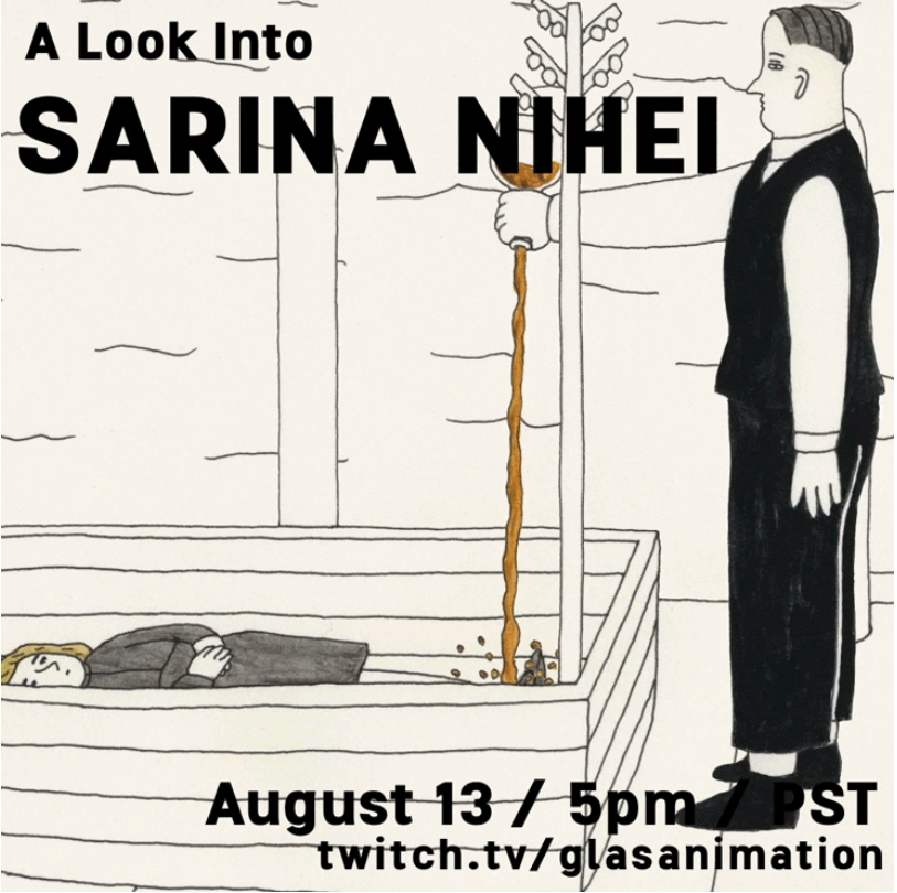 calartsalumni's tweet photo. GLAS Animation presents: A Look Into Sarina Nihei
Moderated by Tom C J Brown
TODAY, Thursday, August 13, 2020
5:00pm PDT
For more information and viewing, please visit: https://t.co/8vZIbDoH0e
#GLASAnimation #ArtistTalks @glasanimation https://t.co/ScYIK6DjOY