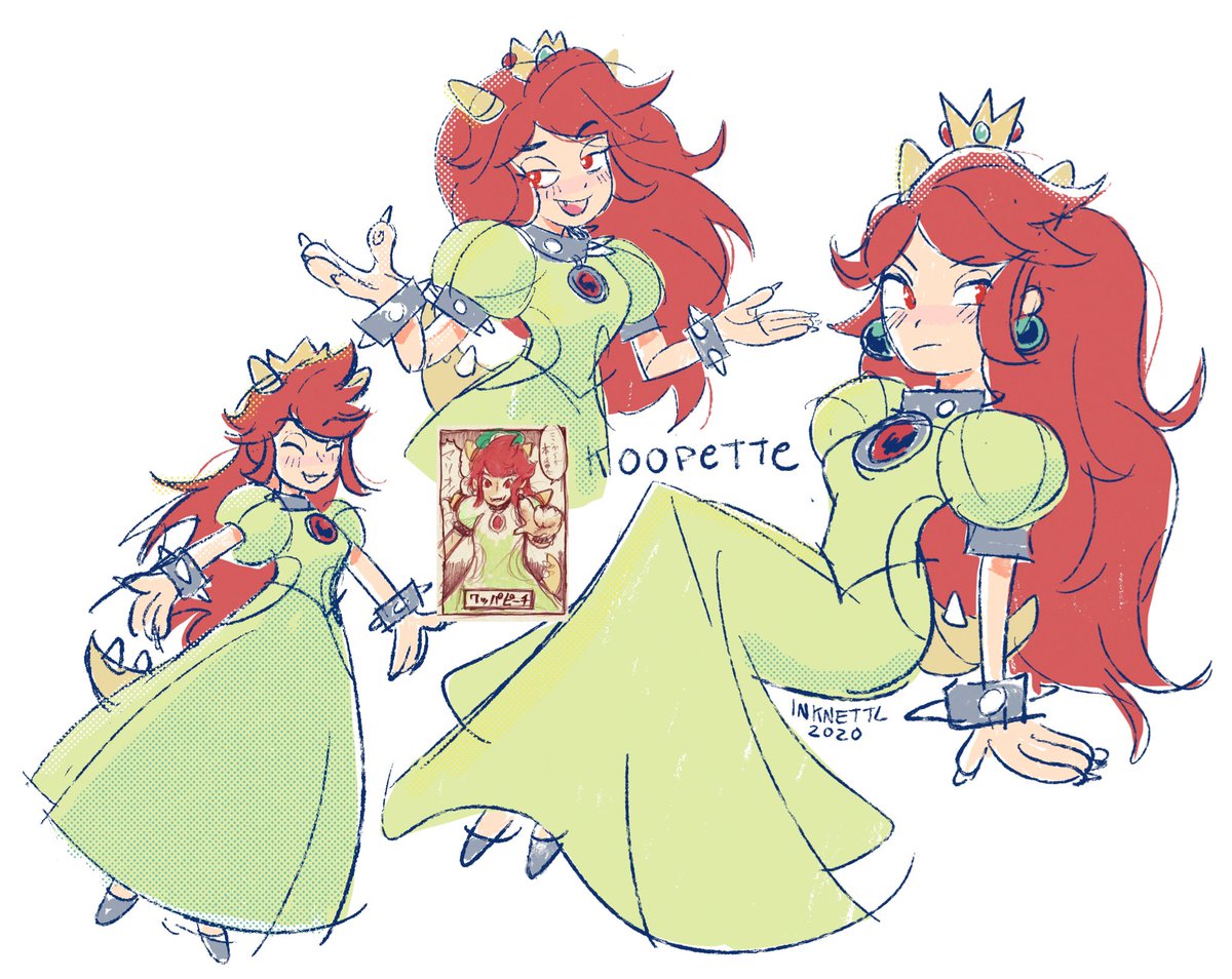 I learned that theres bowsette concept art in the mario odessey art book. (left) So I decided to draw her in my style! (right) 