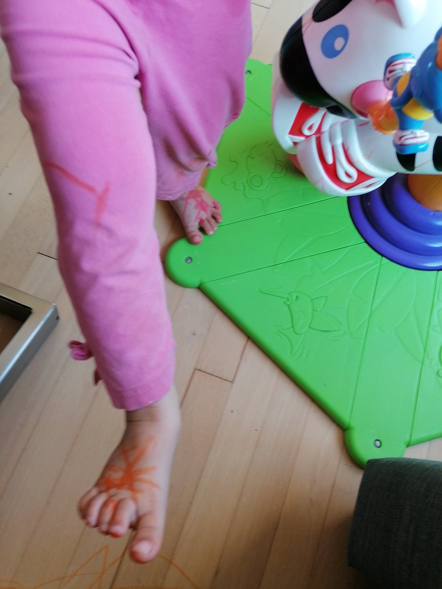KigOpNu's tweet photo. Inspired by @MTGRich &amp; Simon, (although not YT lvl yet) I present to you, the lovely masterpiece my daughter drew this morning while I did the dishes.
Also, on a totally unrelated note, if anyone knows how to remove a pink shade on wooden floor, it'd be advice much appreciated https://t.co/NO07vovljD