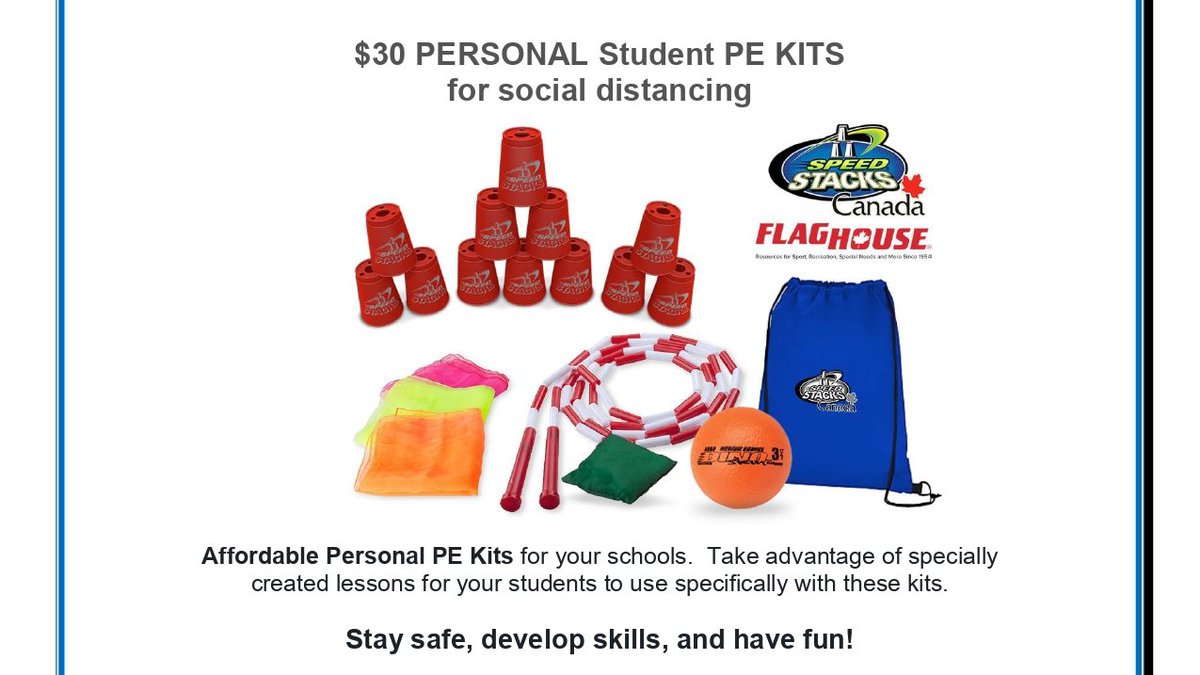 Speedstacks_CA's tweet photo. Affordable Personal Student PE Kits. To learn more please visit https://t.co/FviSj79GVF https://t.co/hAgoM7rSb6