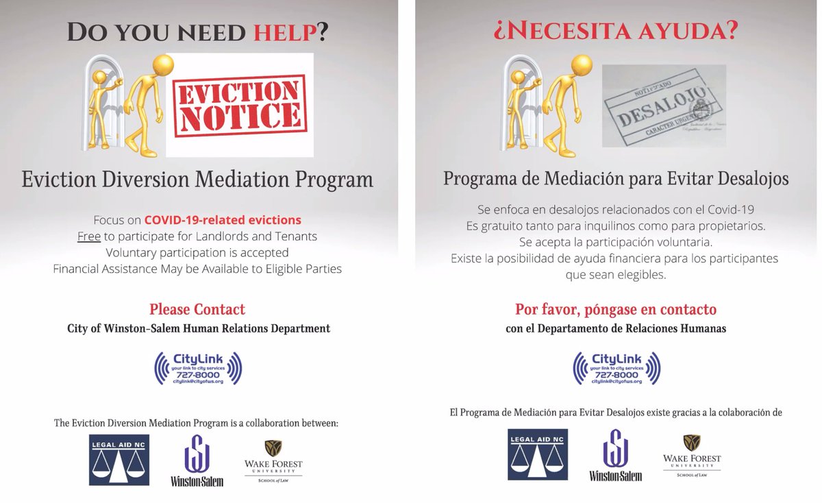 Sills - flyers are effective only if you can get them in people's hands - City of Greensboro is working w/  #landlords to get their  #tenants into rental assistance programs w/ postings on site. Language access imp.  #CGVirtualSummit