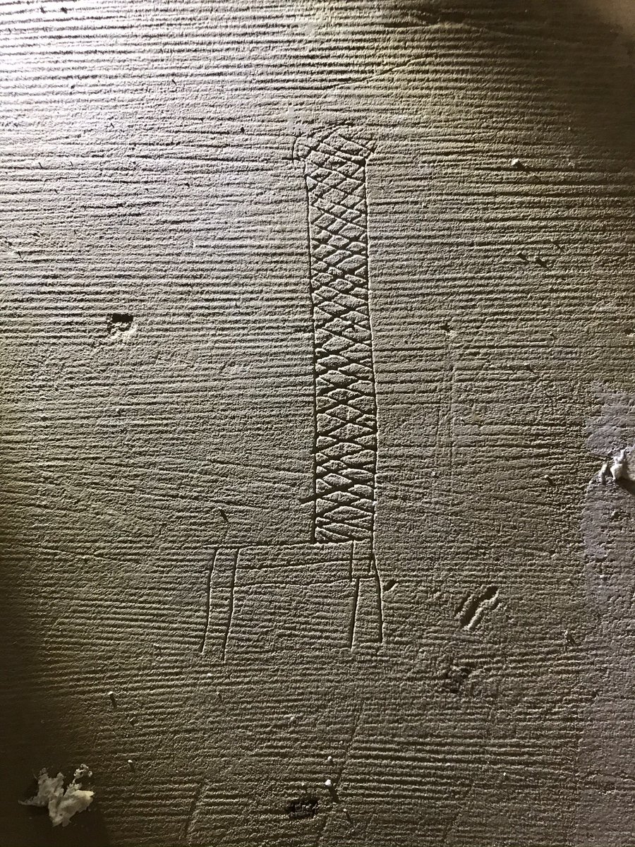 Tjcheritage's tweet photo. I’ve discovered more curious graffiti today, historic chairs carved into a wall! #archaeology #tjcheritage #graffiti https://t.co/nslA9fOlhJ