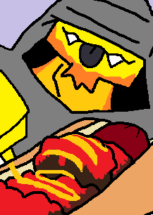 drawswithamouse's tweet photo. #Meatballs on a Chilly dog?
Only a #GLIZZYGLADIATOR could be capable of doing such a herculean task!
#MsPaint on #HPmouse https://t.co/5SRDMFrypg