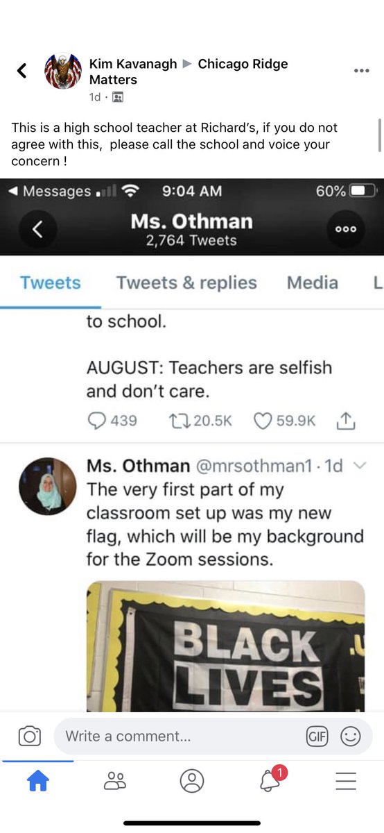 sariouslysara's tweet photo. This was the original post that started it all! Very concerning to see the amount of support it has but the student body will stand by Mrs. O and support her the same way she does for us https://t.co/uyqJoCPuzi