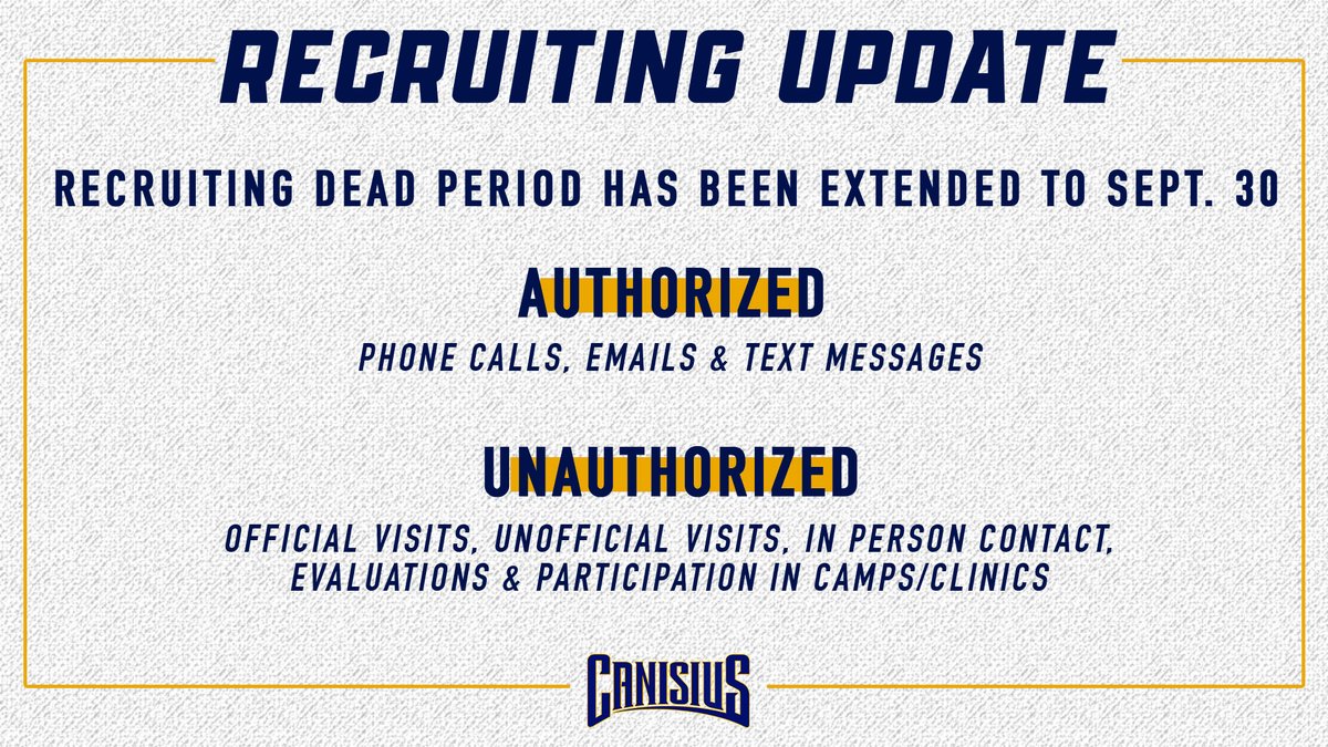 GoGriffs's tweet image. On Wednesday evening, the NCAA Division I Council extended the Recruiting Dead Period in all sports through Sept. 30, 2020.

#Griffs