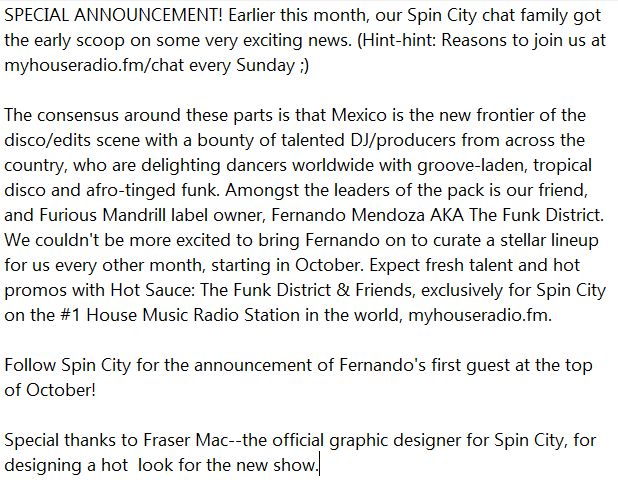 Gozzdo's tweet photo. #spincityuk #hotsauce #thefunkdistrict #furiousmandrill #vivamexico #mexicodjs #tropicaldisco #afrodisiacfunk #disco #keepthefunkalive #discosaves #myhouseradiofm #housemusiclovers https://t.co/oRO0sZ0yCy
