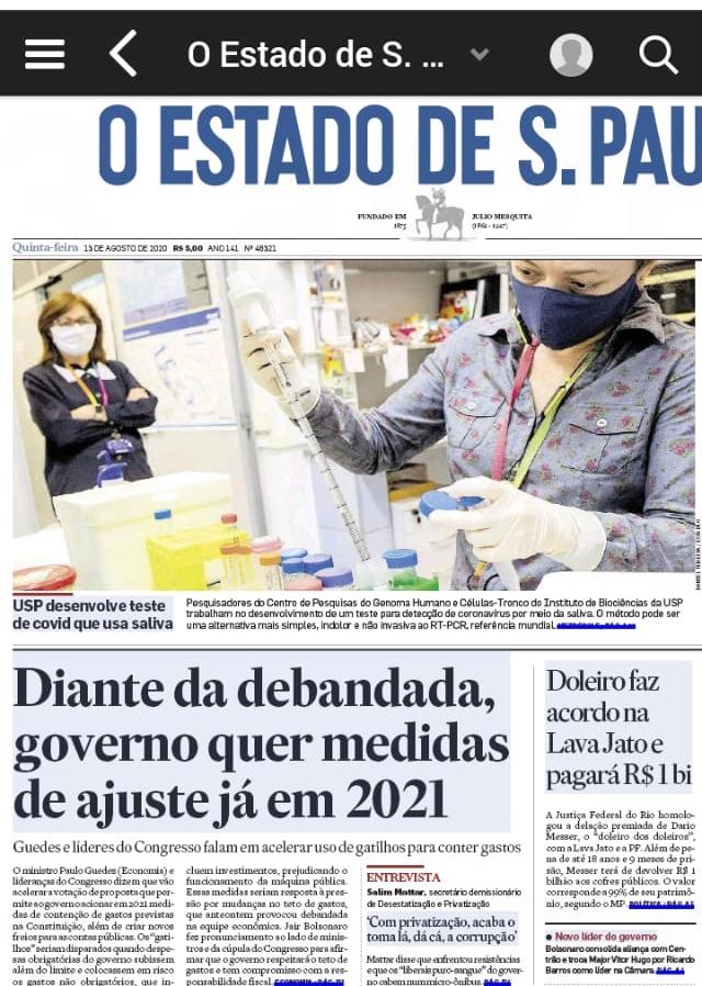 ElisaVBranco's tweet photo. Orgulho para a ciência brasileira! A universidade pública e os cientistas numa capa de jornal!
Orgulho!
#BrazilianResearch #BrazilScience #Covid_19 #UniversidadePublica https://t.co/hKK2FXoHEA