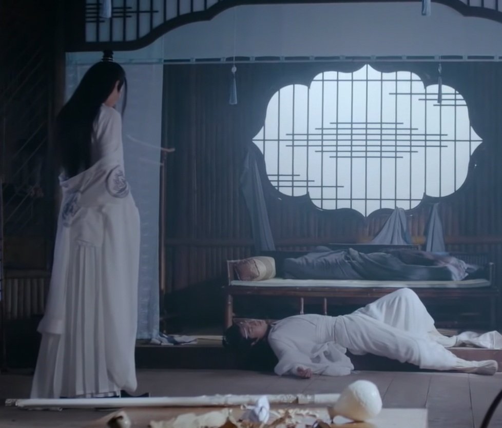 never forget how wwx's outer robe has just. ..come off halfway ...