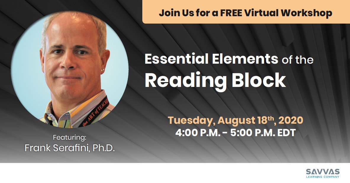 Join us after school! This webinar will provide elementary reading educators with a framework for reading instruction that provides support and flexibility for designing quality learning experiences and establishing effective learning environments. register.gotowebinar.com/register/86480…