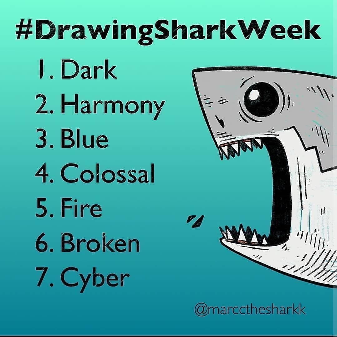 Drawing Shark Week challange day 5: fire. 🔥💙🦈
Don't ask.

#sharkawareness