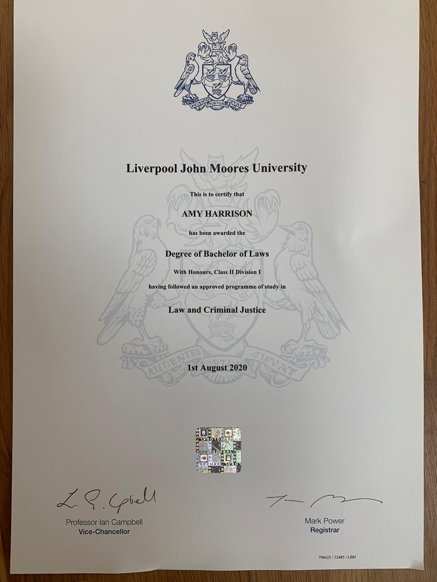 So this arrived today!! Very proud Mum...No Graduation, No 21st Birthday celebrations....but a 2:1 in Law. I'll take that 😉💕 #proudparents #lawdegree