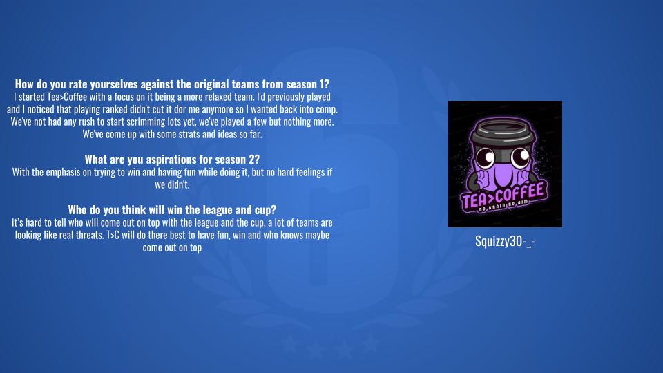 SSLrainbow6's tweet photo. Check out below what Squizzy from T>C has to say coming into the new season #SSLr6 #R6S https://t.co/rx5FEy3uYW