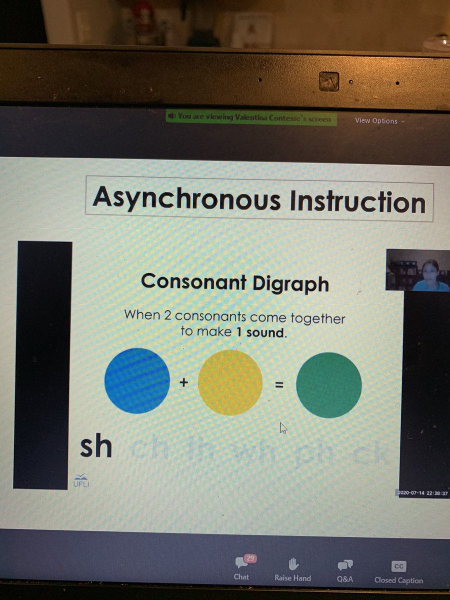 Wow!! So many tips for virtual teaching tonight! Can’t wait to share them all between wheel of names for phonemes to how to use captions in power point to translate to different languages. A game changer with communication! Thank you UFLI and <a href="/HollyLanePhD/">Holly Lane</a> @ValContesse #UFLI