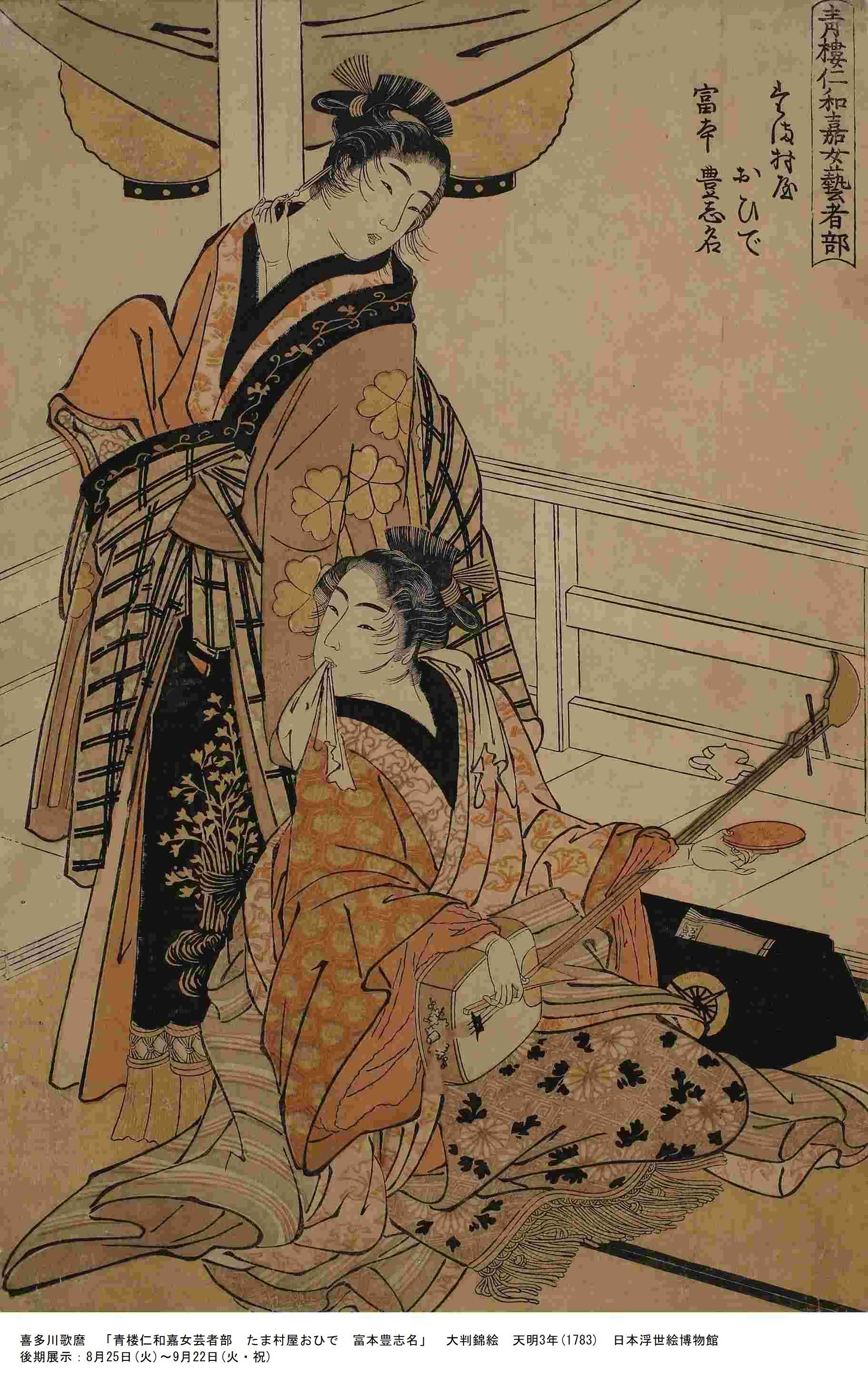 喜多川歌麿 喜多川歌麿による浮世絵「Double Bijin Okubi-e」