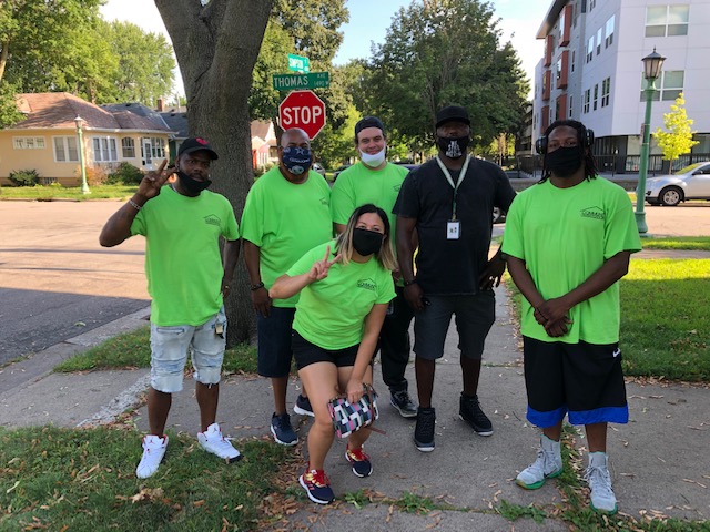 Each Ambassador has a life story of growing up in St. Paul:- Duane (L) showed me bldg where he got his 1st apt in Midway by Lutheran Social Services, his son is famous local rapper!- Kelly (2nd L) leads Midway team-grew up in Midway after his family moved here from Mississippi