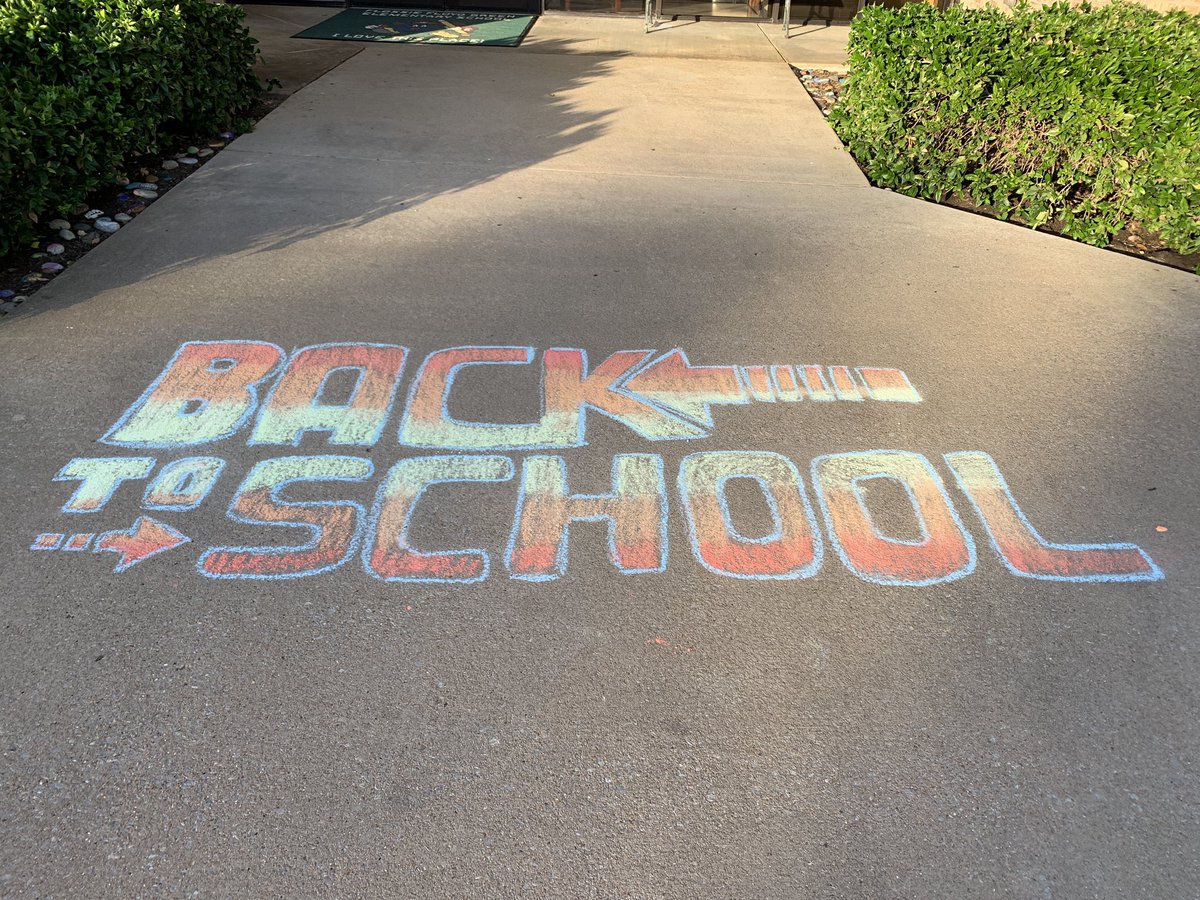 Day two-20-21 online learning. The chalk fairy visited Green last night. Thank you for these thoughtful and funny messages, whoever you are. <a href="/Allen_ISD/">Allen ISD</a>