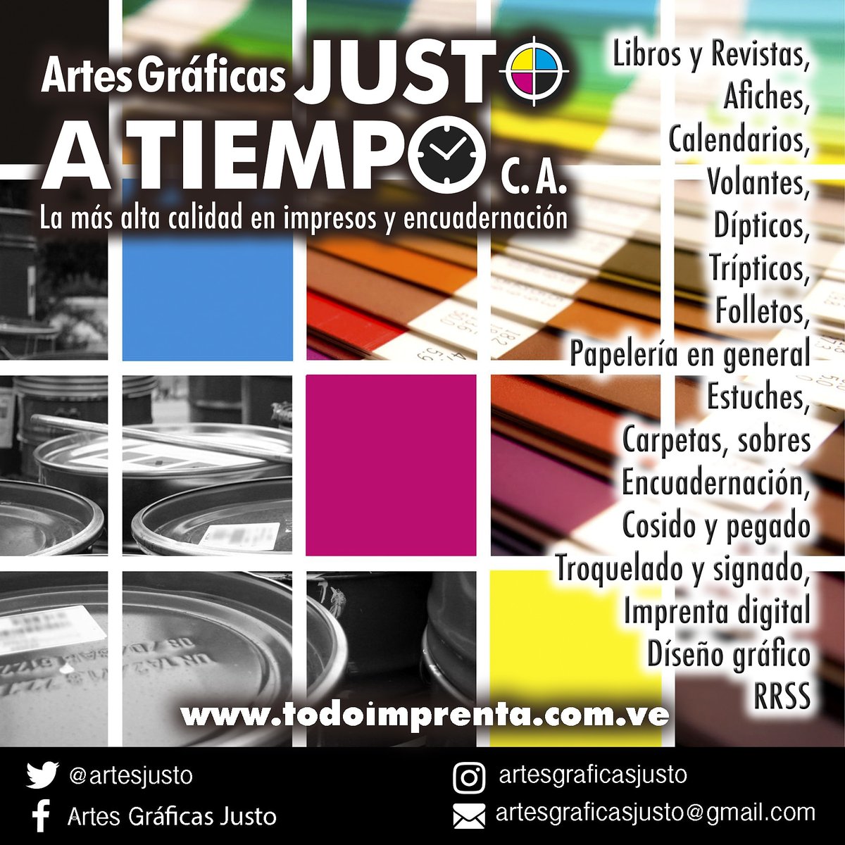 ArtesJusto's tweet photo. #artesgraficasjusto #imprenta #impresos #libros #diseños #membrete #afiches #materialpop #papeleria #todoimprenta #diseñografico #imprentadigital #offset #revistas #calendarios #etiquetas #pendones #tripticos #diptico #folletos #estuches #volantes #encuadernacion #facturas https://t.co/0uRjb3qNR6